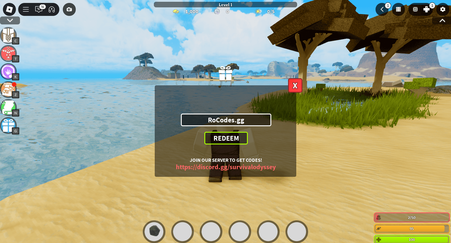 Survival Odyssey Codes February 2026 RoCodes 1028 Roblox Survival Odyssey Codes 